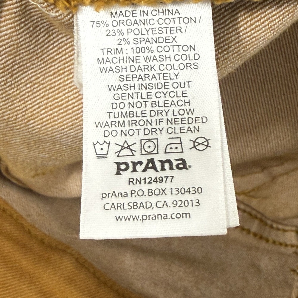 prAna Jett Organic Cotton Stretch Skinny  Cropped Jeans Gold Ombre  Zip‎ Size 10 - Picture 7 of 8